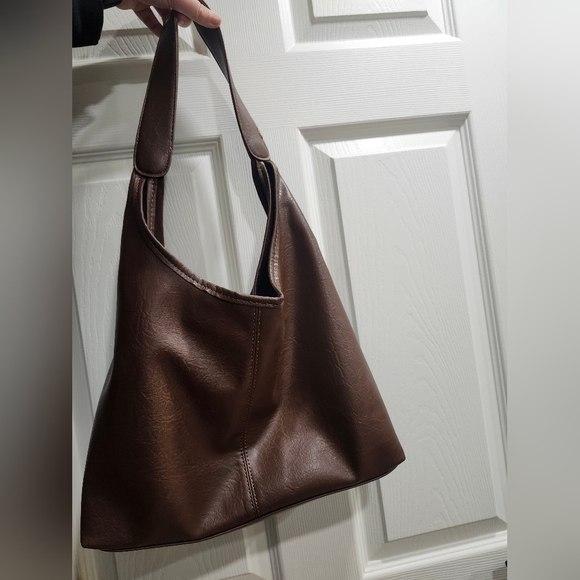 Chic Brown Suede Hobo Bag - Picture 2 of 3